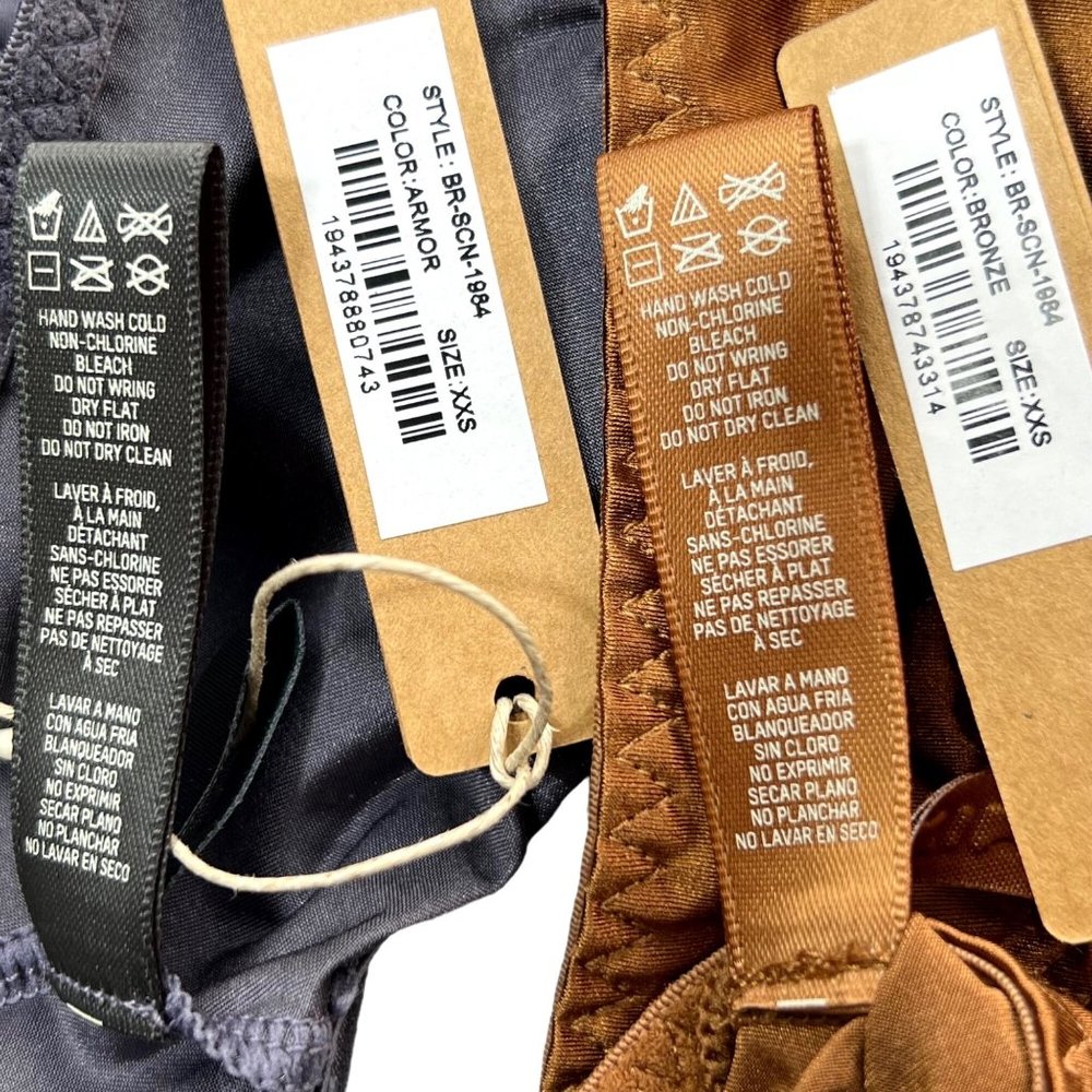 SKIMS Stretch Satin Scoop Neck Bralette Lot of 2 Armor Bronze XXS - Picture 10 of 12